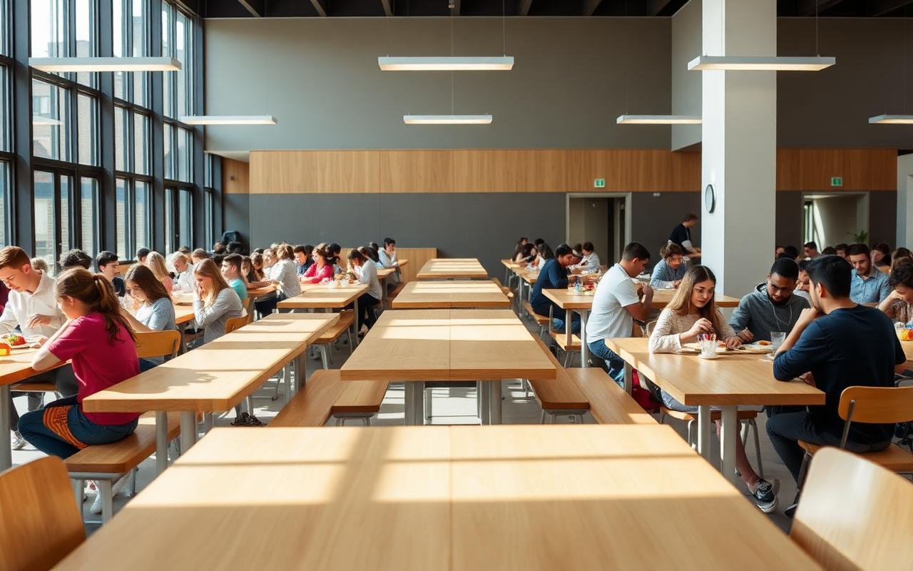 Lunch in the dining hall